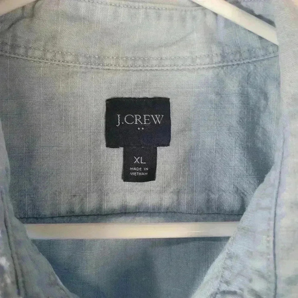 J Crew Light Blue Short Sleeve Button Up Casual Shirt Sz XL - Picture 4 of 6